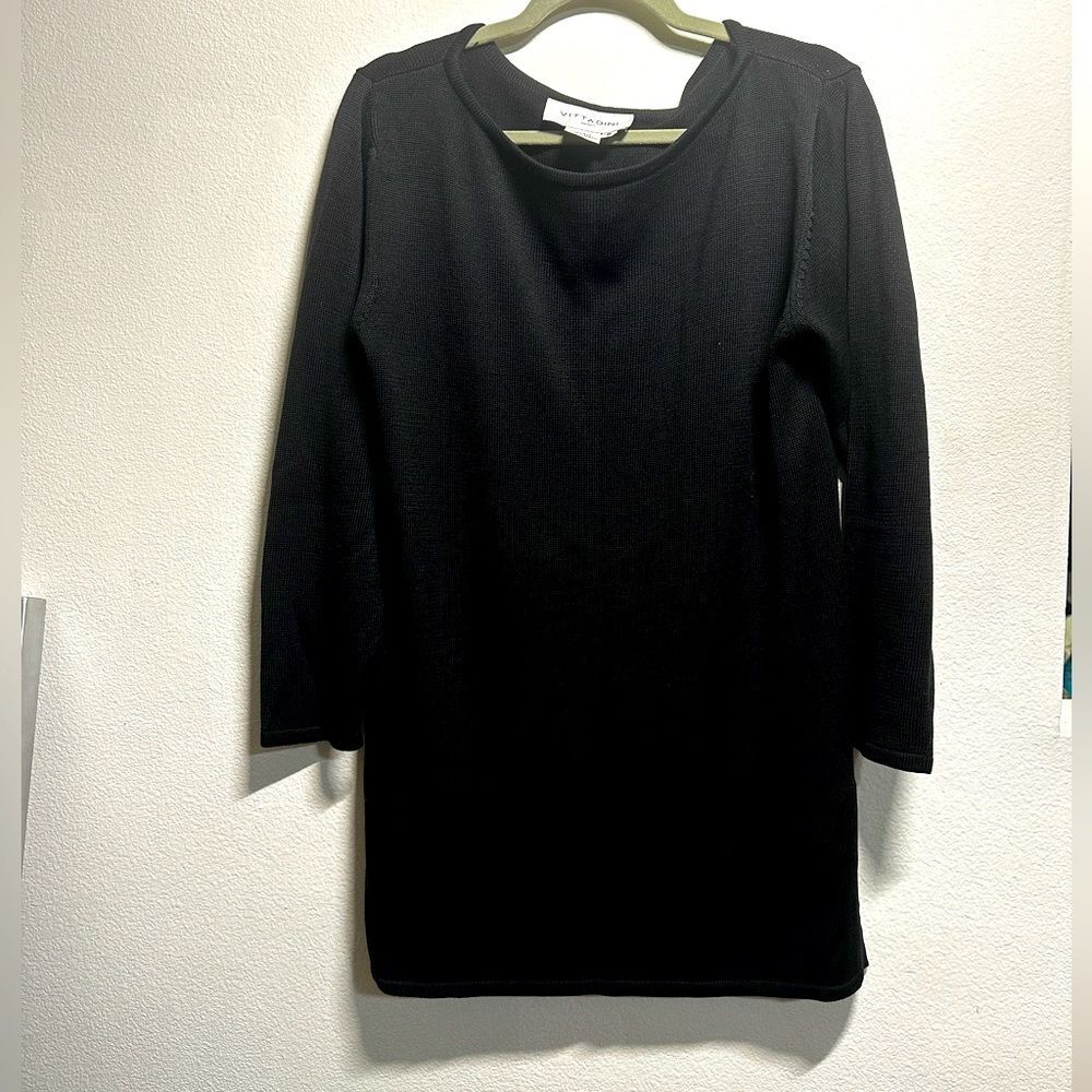100% silk Adrienne Vittadini black sweater dress 🖤 vintage Y2K size small